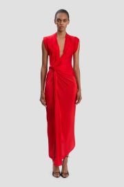 Twist Dress In Cardinal Red at Victoria Beckham
